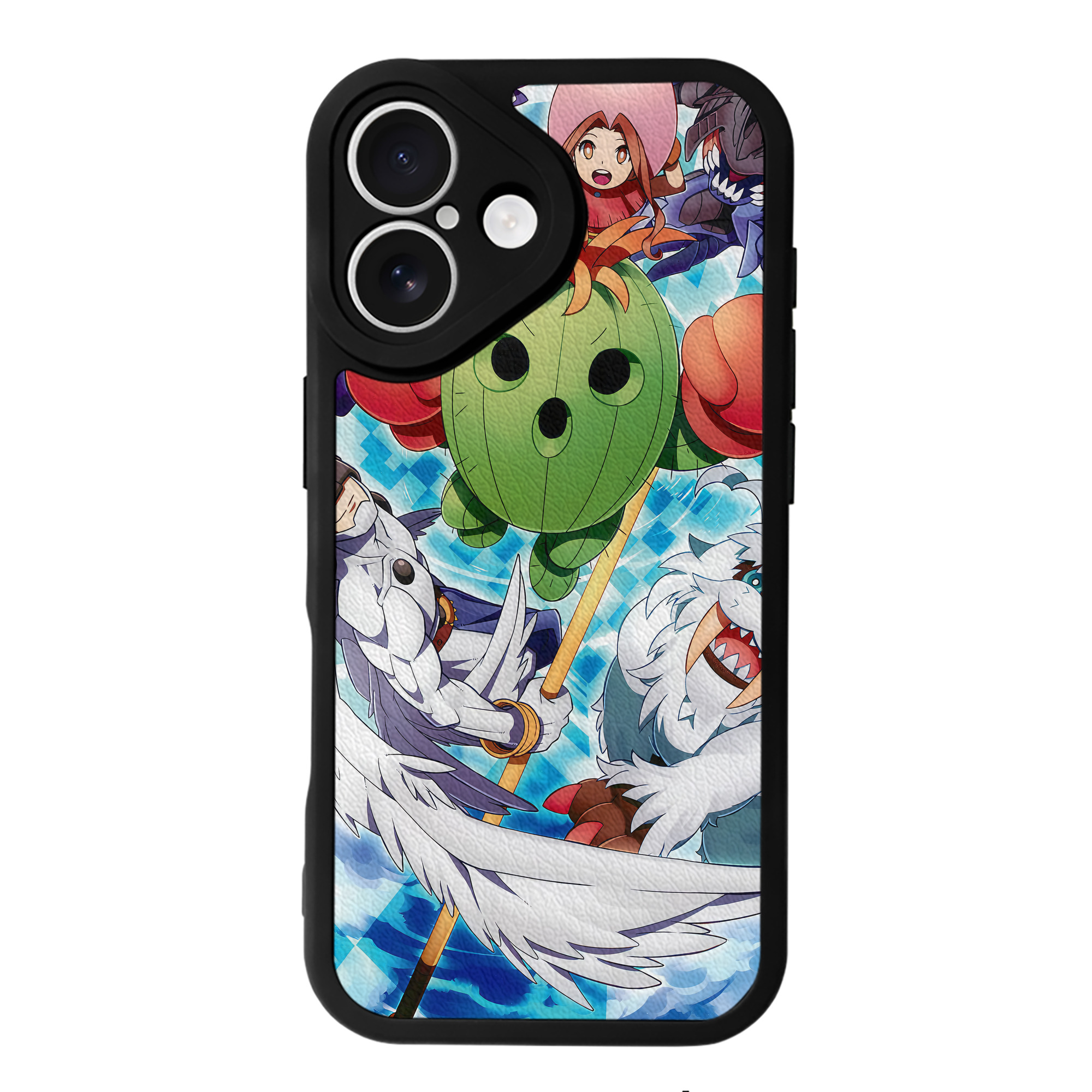 （画像用） Digimon デジタルモンスター/デジモン 【iPhone 16シリーズ対応】シリコンスマホケース（レザー調） 材質：シリコン
